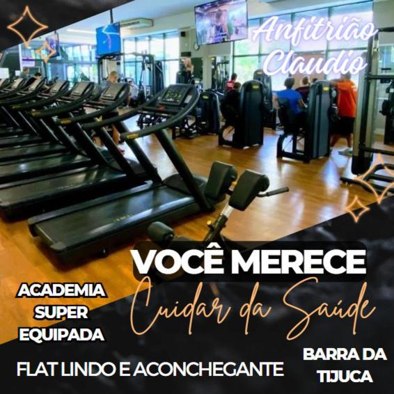 Barra Da Tijuca - 9 - Flat Premium Com Cozinha, Fogao Cooktop, Geladeira Grande, Smart Tv Grande, Lindo E Muitissimo Confortavel, Balsa Para A Praia Gratis E Estacionamento Gratuito 리오데자네이루 외부 사진
